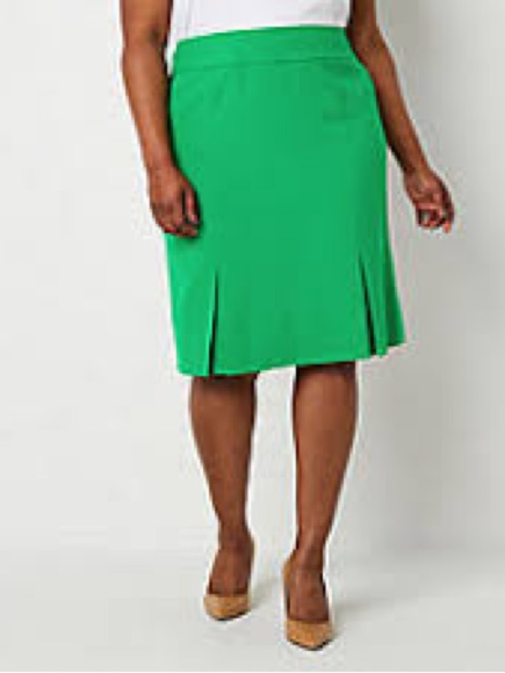 Black Label Evan Picone Emerald Green Midi Pencil Skirt Sz 18W